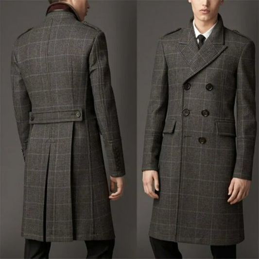 Wool Blend Double Breasted Coat