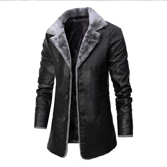 Men's Leather Winter Jacket